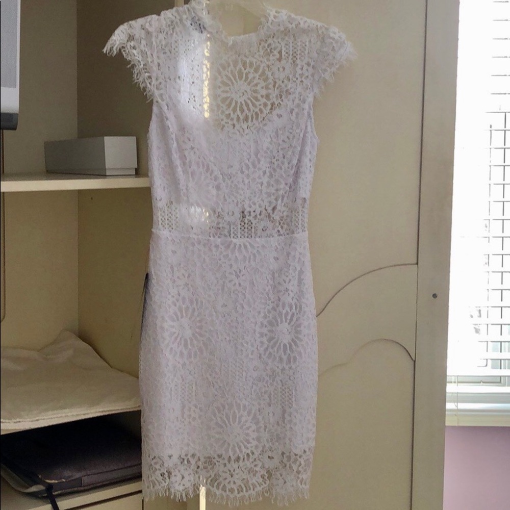 NWT Bebe White Lace Dress
